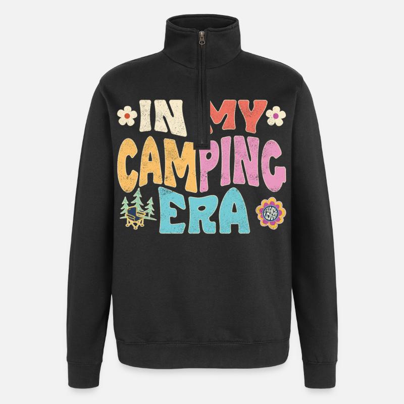 In my camping era - Quarter-Zip Sweatshirt - black