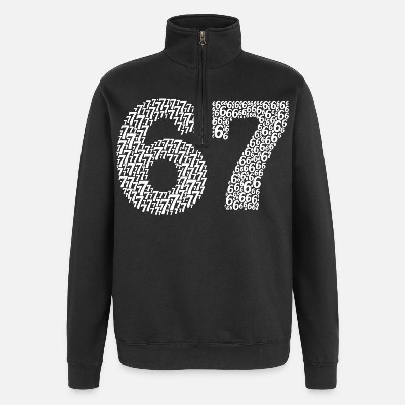 Mème Sixty Seven - Sweat à zip 1/4 - noir