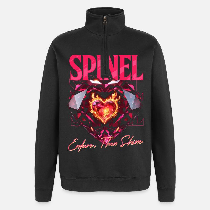 Pierre de naissance Spinelle d’août - Sweat à zip 1/4 - noir