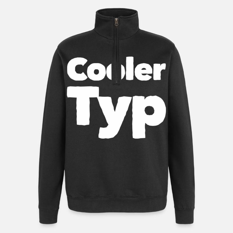 COOLER TYP - Quarter-Zip-Sweatshirt - Schwarz