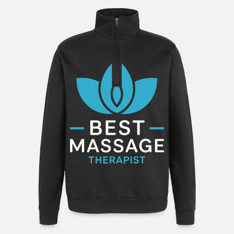 Bester Massagetherapeut Zen Lotus - Quarter-Zip-Sweatshirt - Schwarz