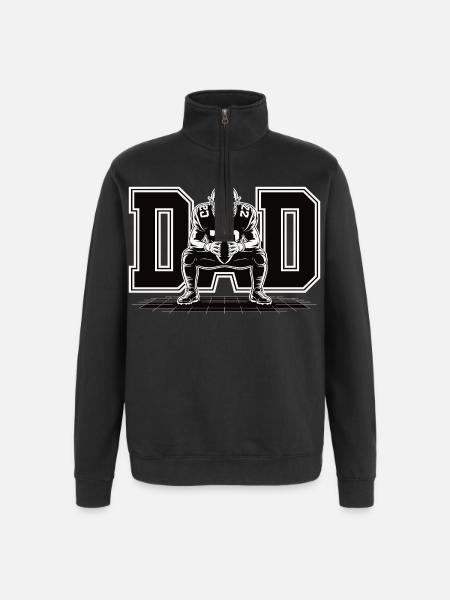 Football Dad – Cooles Shirt für sportliche Väter - Quarter-Zip-Sweatshirt - Schwarz