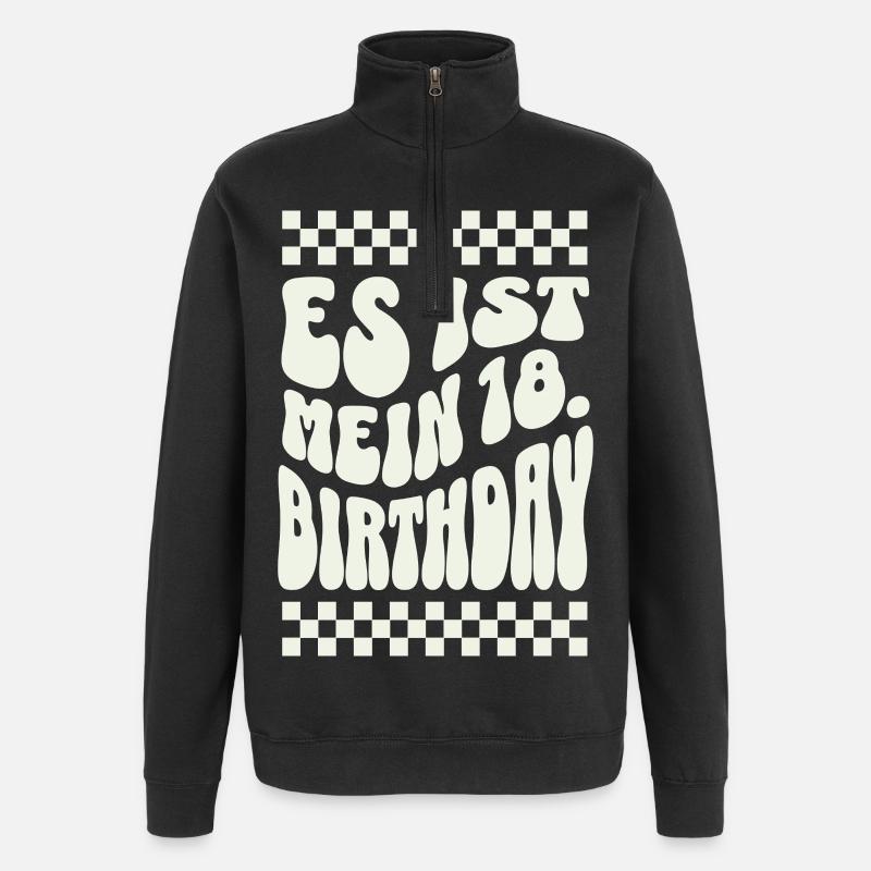 C’est mon 18e anniversaire Retro Design - Sweat à zip 1/4 - noir