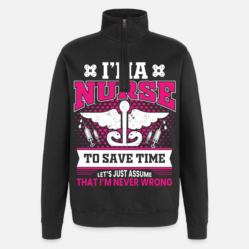Krankenschwester - Quarter-Zip-Sweatshirt - Schwarz