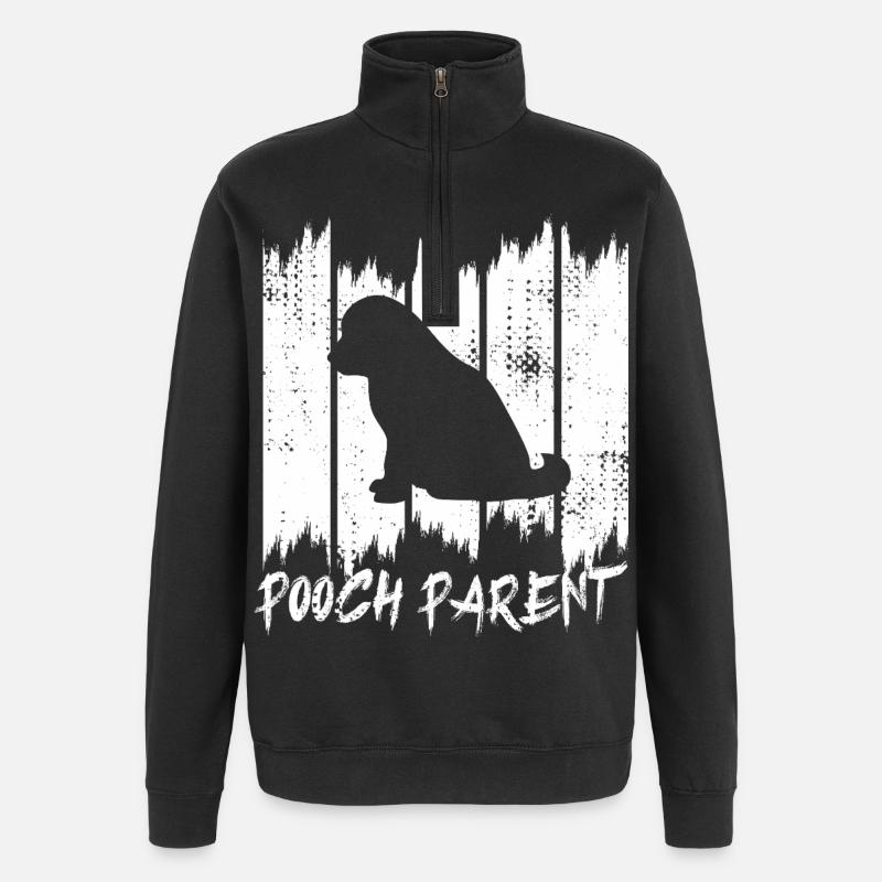 Hundeeltern - Quarter-Zip-Sweatshirt - Schwarz