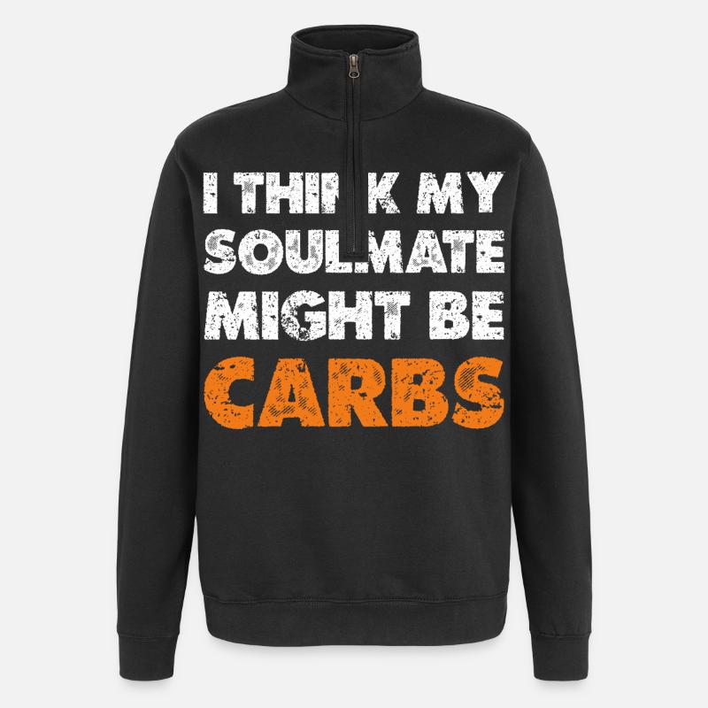 Kohlenhydrate als Seelenverwandte - Quarter-Zip-Sweatshirt - Schwarz