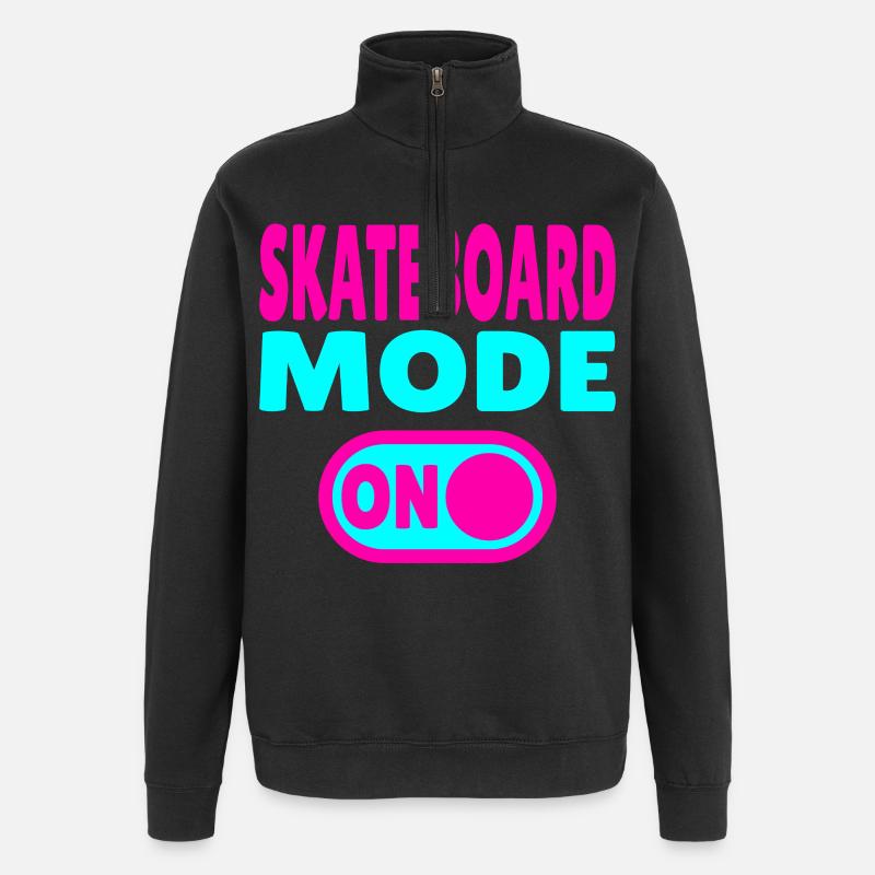 Skateboard Fashion ON - Quarter-Zip Sweatshirt - black