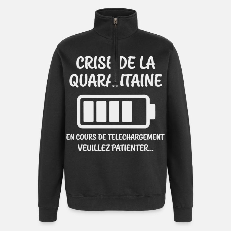 Ongoing Midlife Crisis - Quarter-Zip Sweatshirt - black