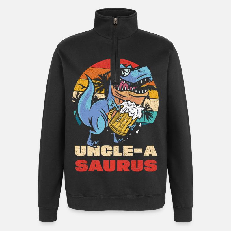 UncleASaurus Bierheld - Quarter-Zip Sweatshirt - black