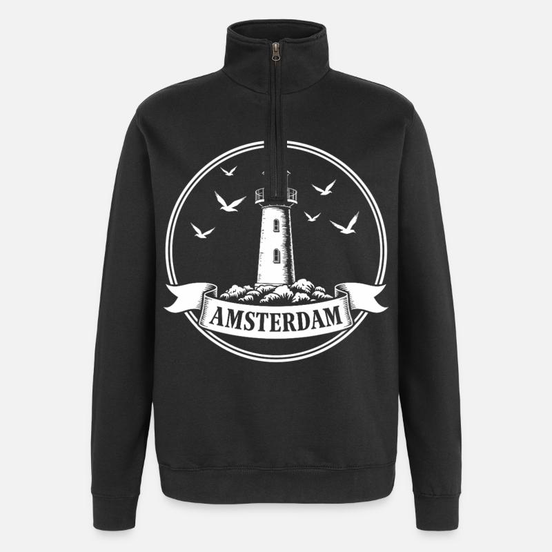 Phare d’Amsterdam Maritimes - Sweat à zip 1/4 - noir