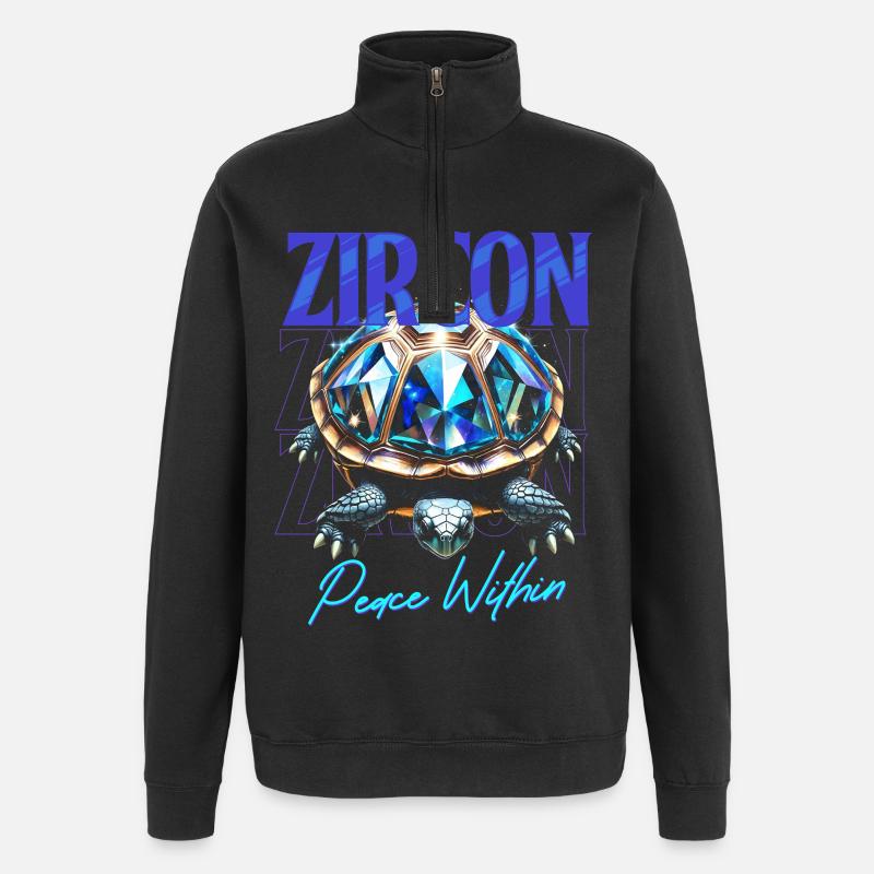 Pierre de naissance Zircon Décembre - Sweat à zip 1/4 - noir