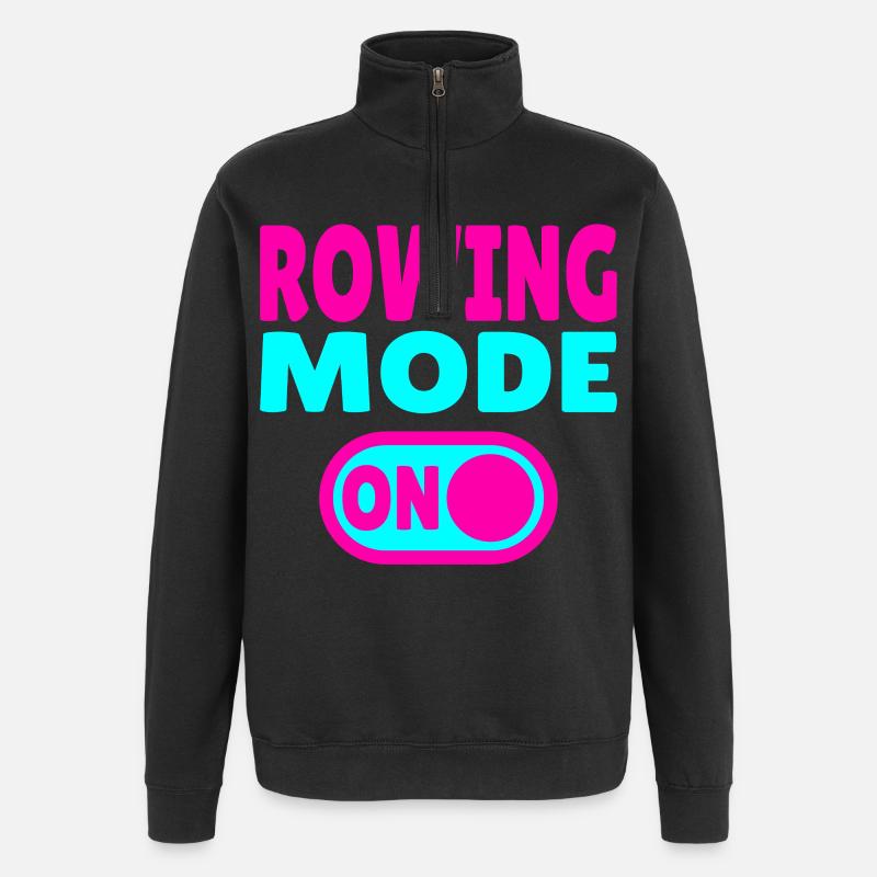 Rowing Mode ON - Quarter-Zip Sweatshirt - black