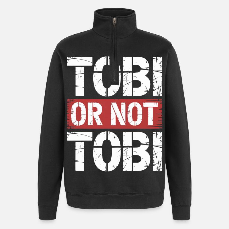 Tobi oder nicht Tobi - Quarter-Zip-Sweatshirt - Schwarz
