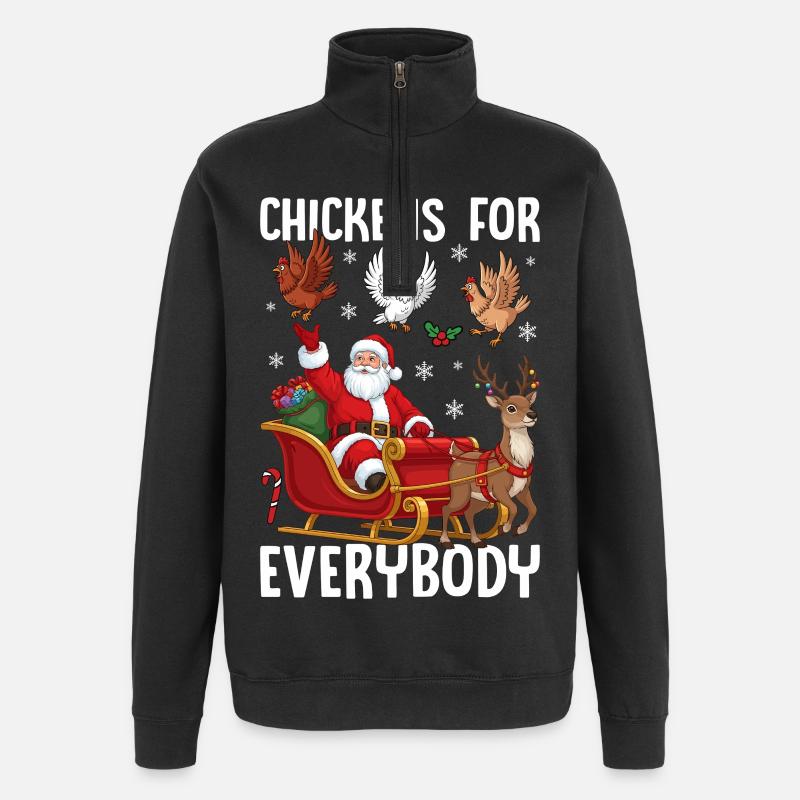 Chickens for Everybody - Quarter-Zip Sweatshirt - black