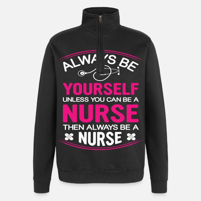 Krankenschwester - Quarter-Zip-Sweatshirt - Schwarz