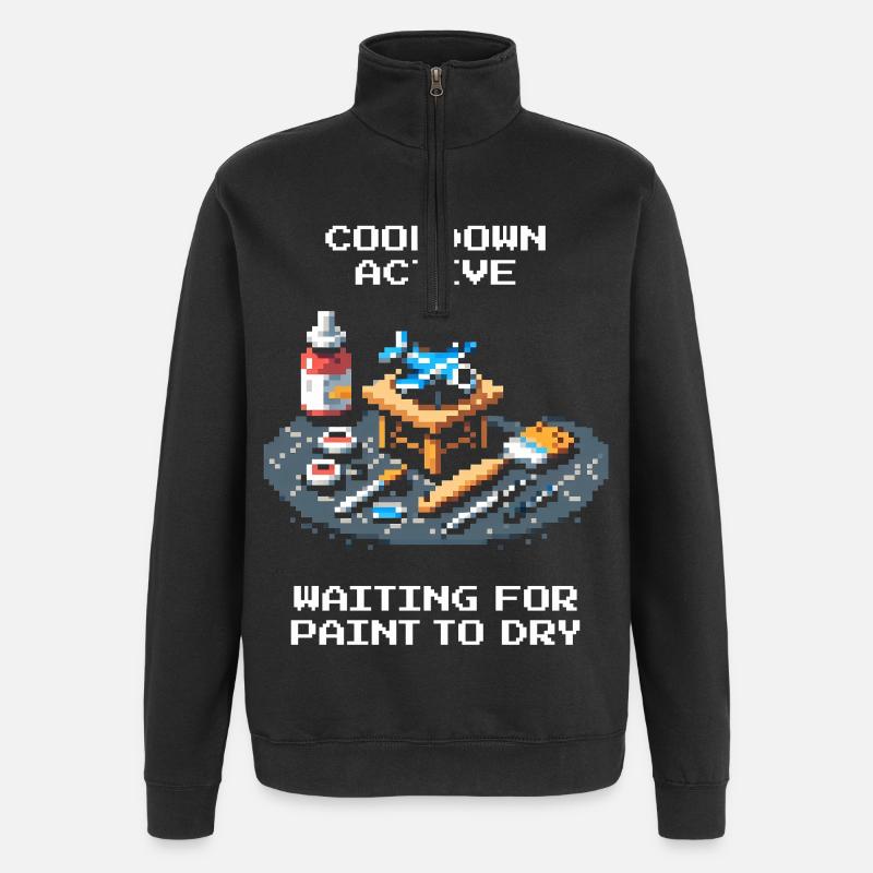 Cooldown: Paint Dries | Miniatures - Quarter-Zip Sweatshirt - black