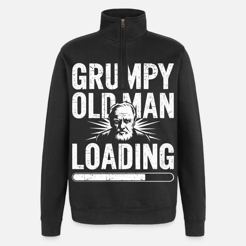 GrumpyOldMan Loading Bar - Quarter-Zip Sweatshirt - black