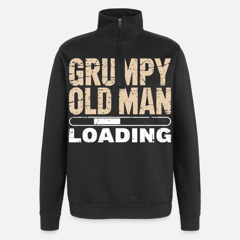 Grumpy Old Man Loading - Sweat à zip 1/4 - noir