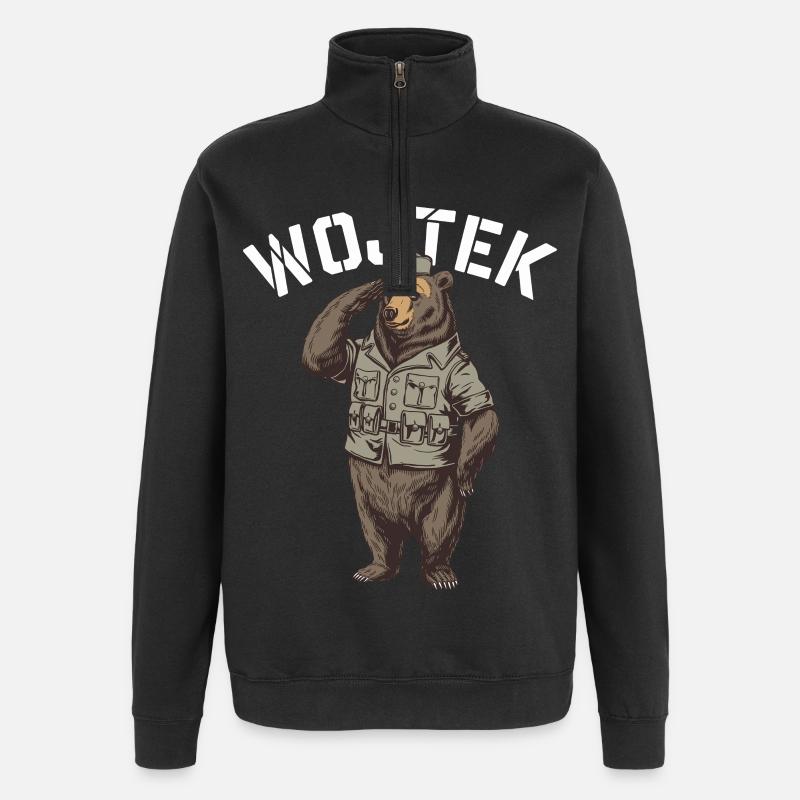 Wojtek Explorer Bear - Quarter-Zip Sweatshirt - black