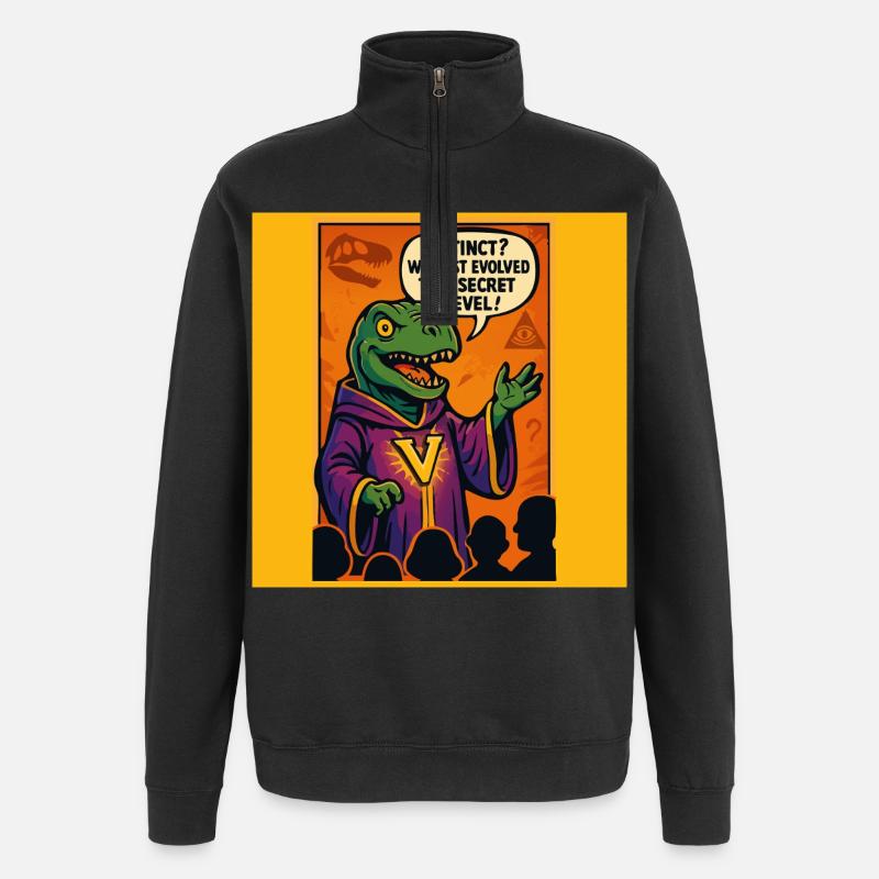 V-Raptor: Evolution auf Geheimstufe - Quarter-Zip-Sweatshirt - Schwarz