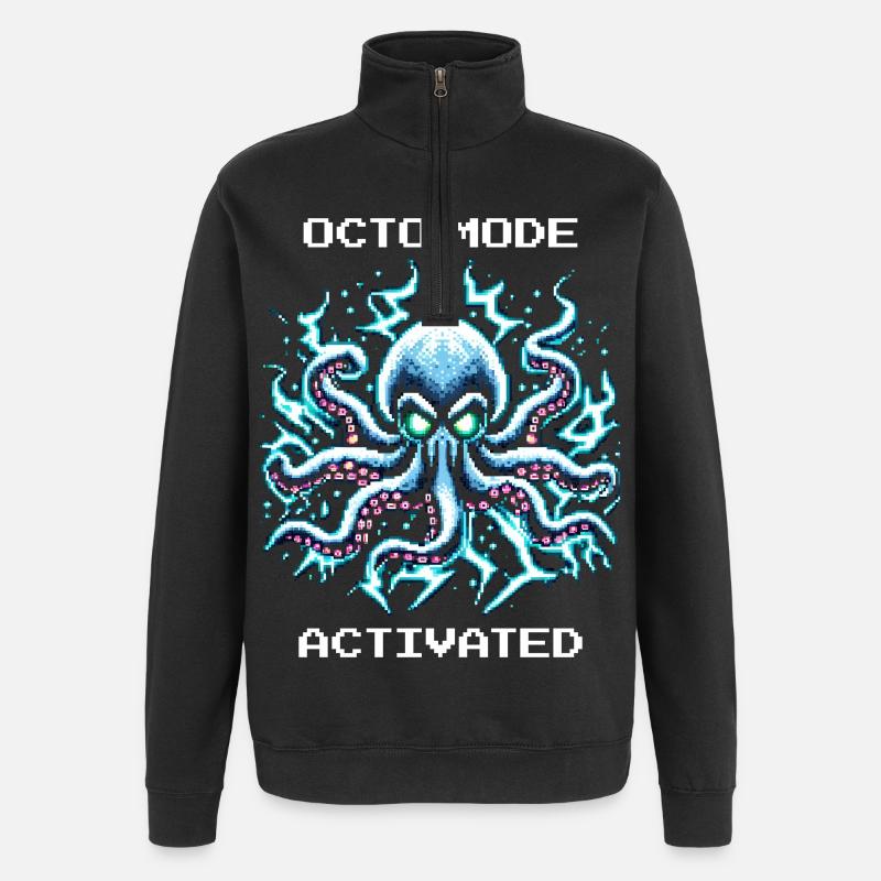 Mode pieuvre activé | Kraken Gaming Humour - Sweat à zip 1/4 - noir