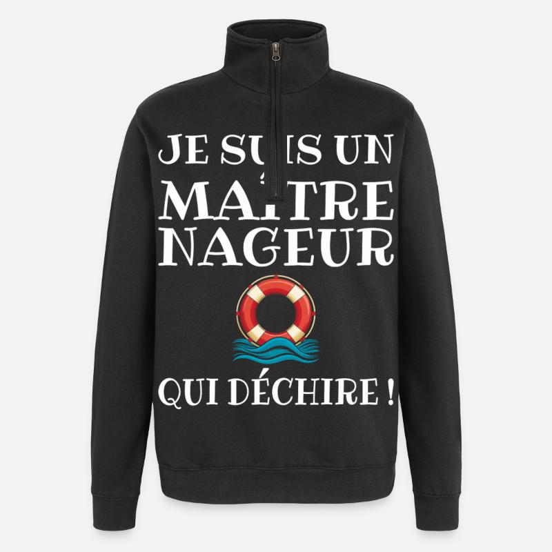 MNS Rettungsschwimmer, der weint - Quarter-Zip-Sweatshirt - Schwarz