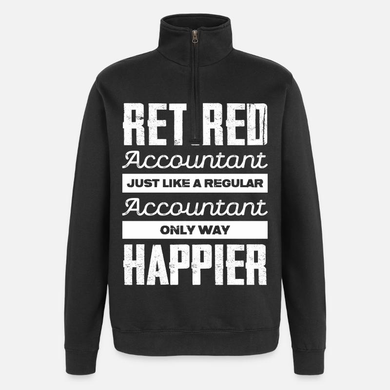 Ruhestand Buchhalter Glücklich - Quarter-Zip-Sweatshirt - Schwarz
