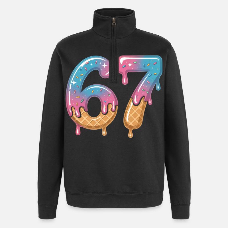 67 gouttes de crème glacée - Sweat à zip 1/4 - noir