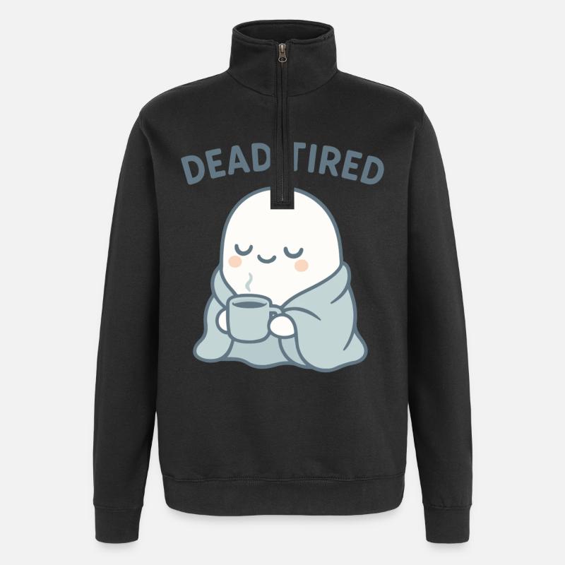 Dead Tired Ghost Tasse douillette - Sweat à zip 1/4 - noir