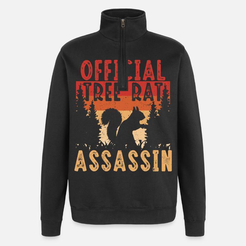 Eichhörnchenjäger Baumratte - Quarter-Zip-Sweatshirt - Schwarz