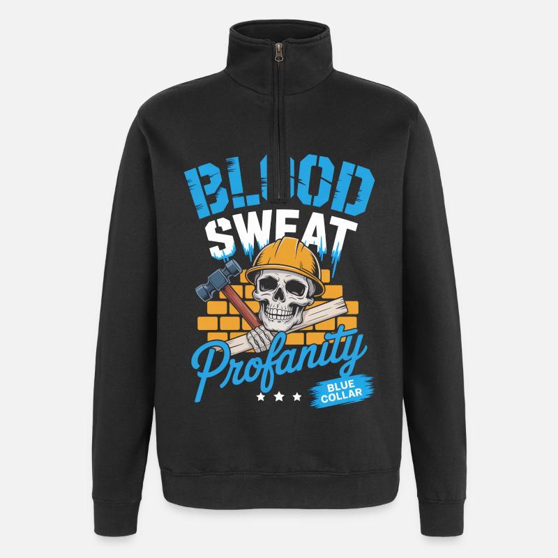 Blue Collar Arbeiter Handwerk Bauarbeiter - Quarter-Zip-Sweatshirt - Schwarz