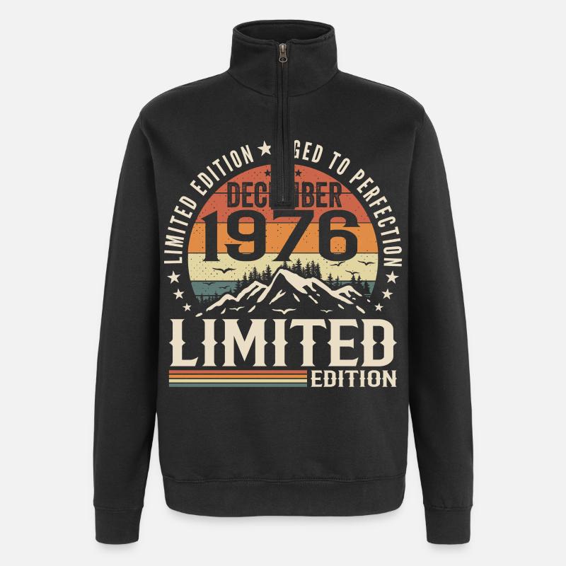 Décembre 1976 - Sweat à zip 1/4 - noir