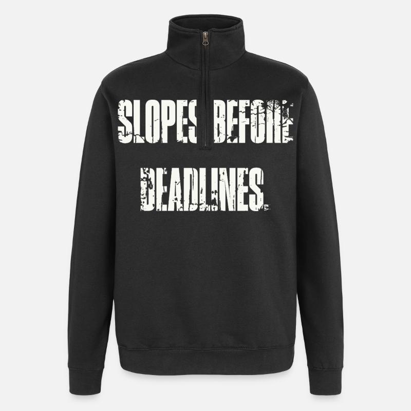 Pentes avant les dates limites - Sweat à zip 1/4 - noir
