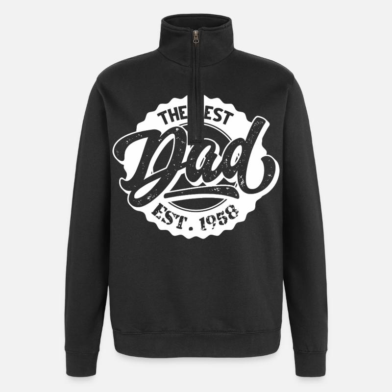 The Best Dad EST 1958 - Quarter-Zip Sweatshirt - black