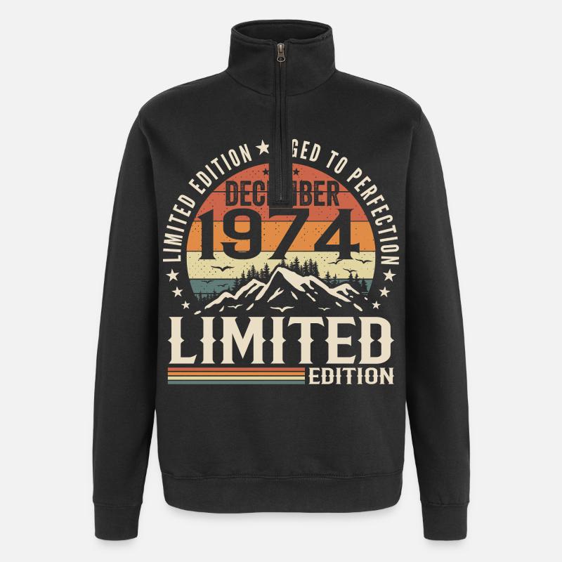 Dezember 1974 - Quarter-Zip-Sweatshirt - Schwarz