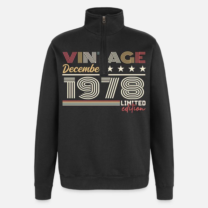 December 1978 Gift - Quarter-Zip Sweatshirt - black