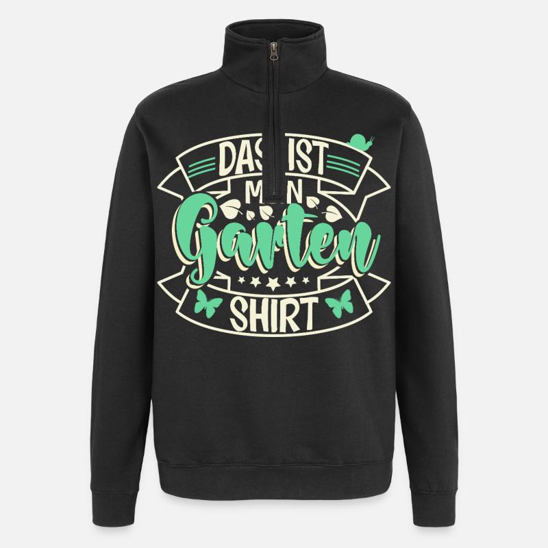 Garten Schrebergarten - Quarter-Zip-Sweatshirt - Schwarz