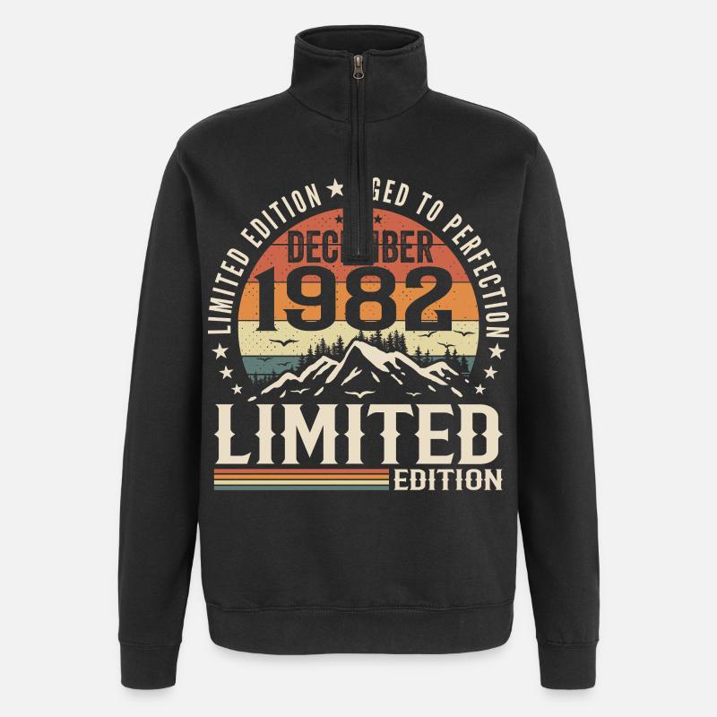 Dezember 1982 - Quarter-Zip-Sweatshirt - Schwarz