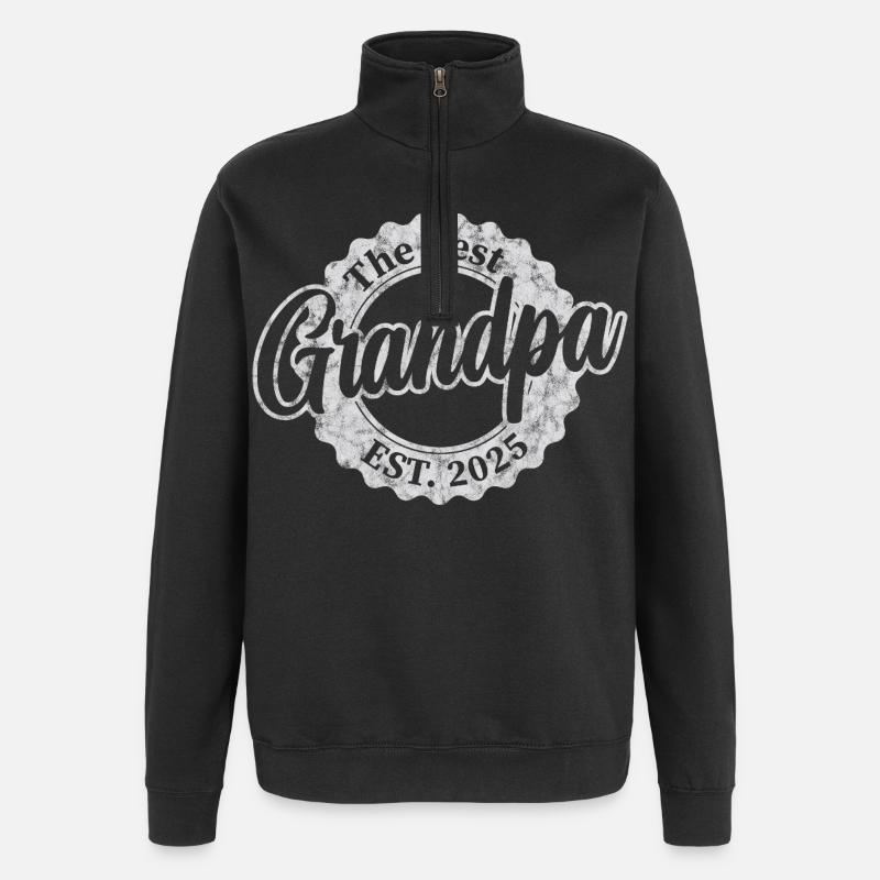 Le meilleur papy depuis 2025 - Sweat à zip 1/4 - noir