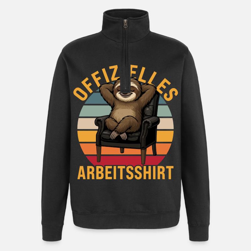 Offizielles Arbeitsshirt Faule Mitarbeiter Spruch - Quarter-Zip-Sweatshirt - Schwarz