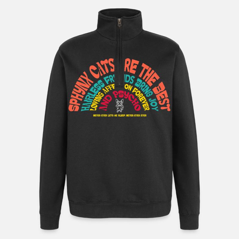 Sphynx Cat Humour sarcastique drôle - Sweat à zip 1/4 - noir