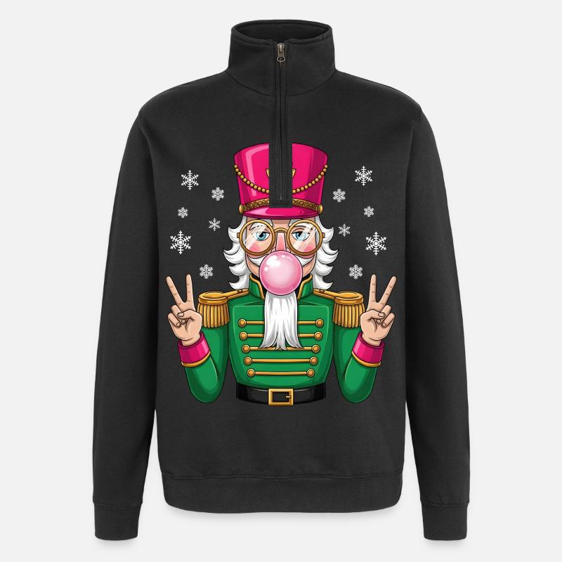 Nutcracker Bubble Gum - Quarter-Zip Sweatshirt - black