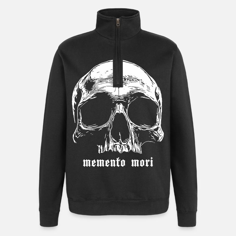 Schädel Memento Mori Design - Quarter-Zip-Sweatshirt - Schwarz
