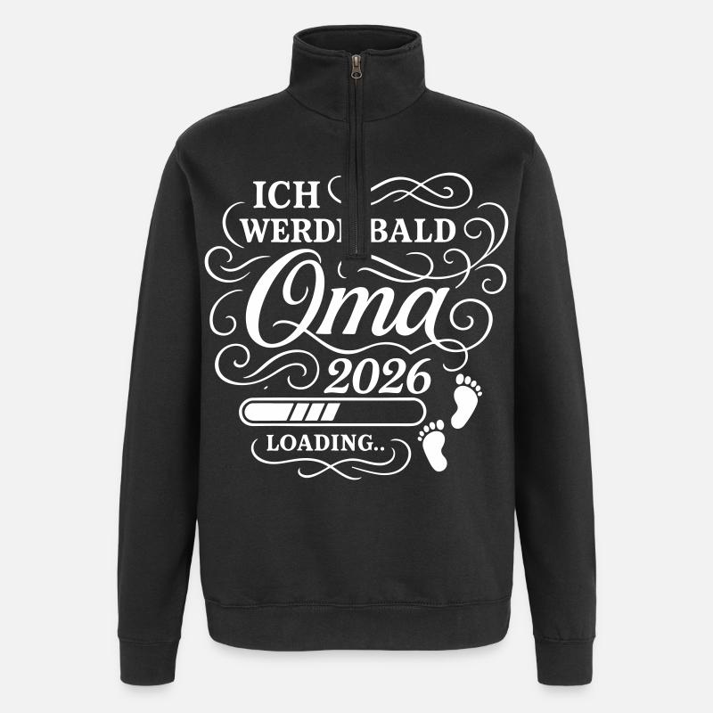 Ich werde bald Oma 2026 - Quarter-Zip-Sweatshirt - Schwarz