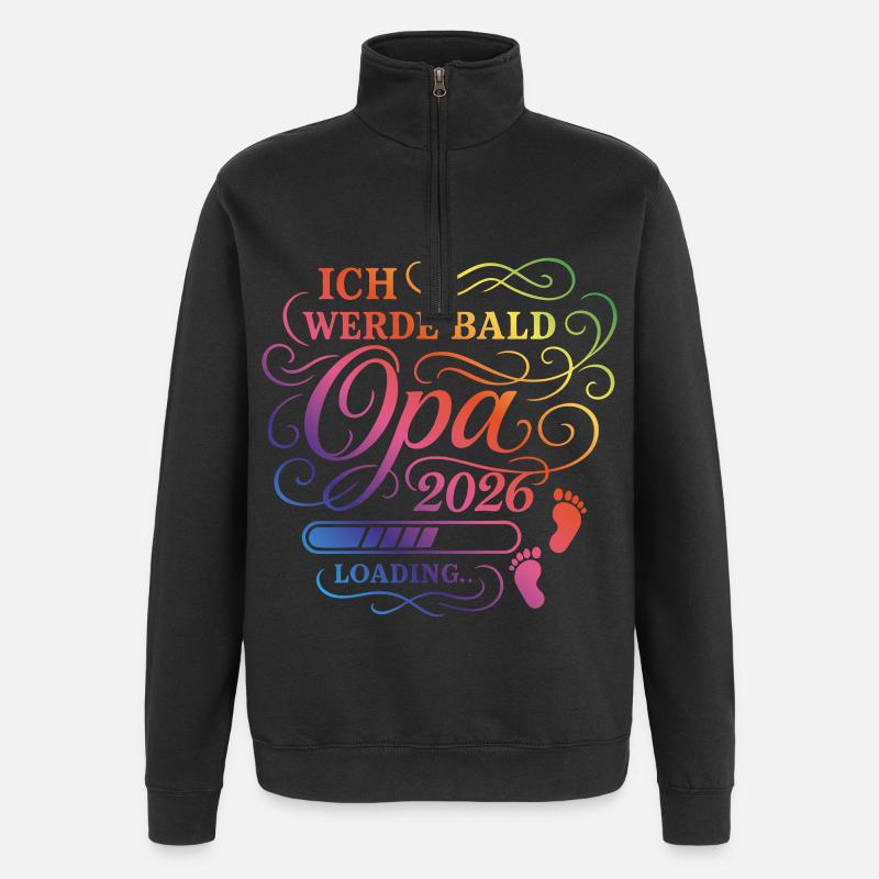 Ich werde bald Opa 2026 - Quarter-Zip-Sweatshirt - Schwarz