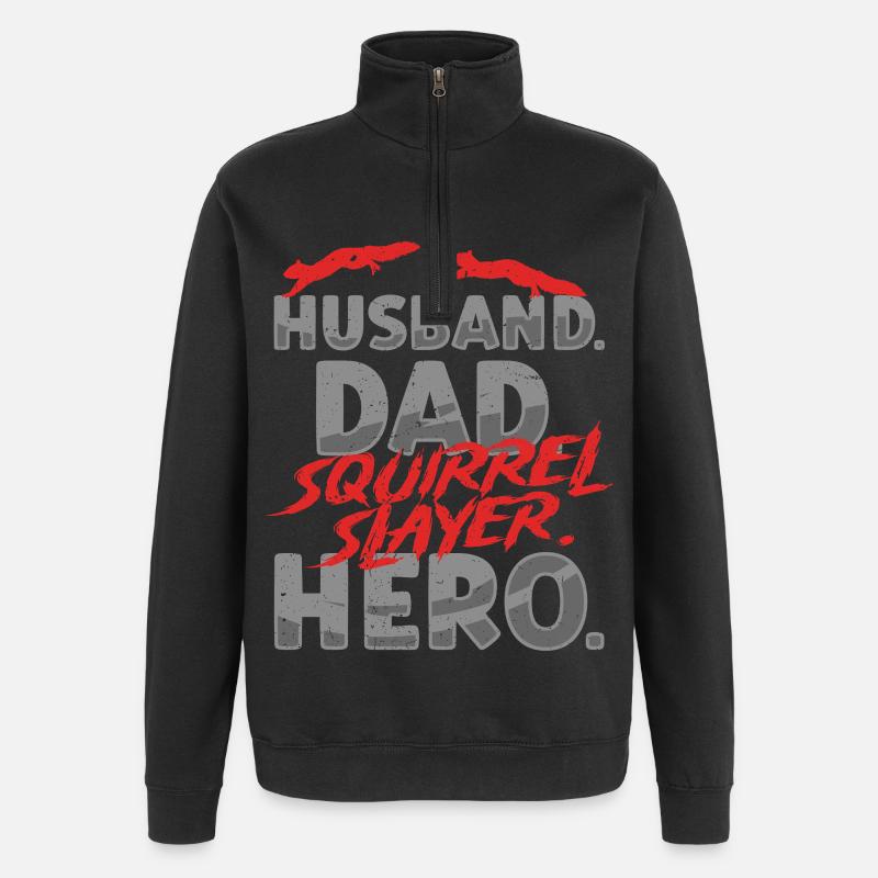 Eichhörnchenjäger Baumratte - Quarter-Zip-Sweatshirt - Schwarz