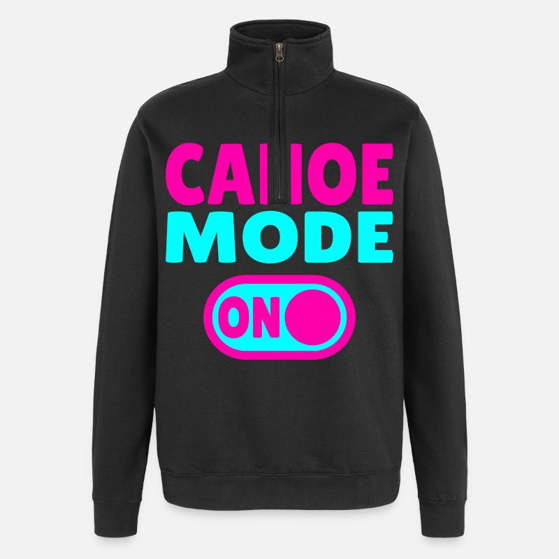 Mode canoë activé - Sweat à zip 1/4 - noir