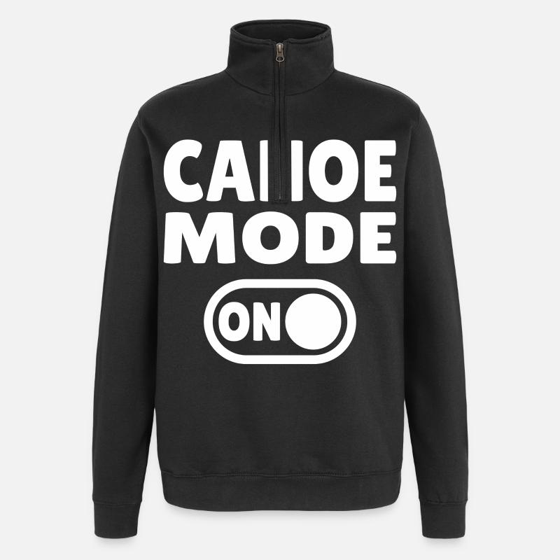 Mode canoë activé - Sweat à zip 1/4 - noir
