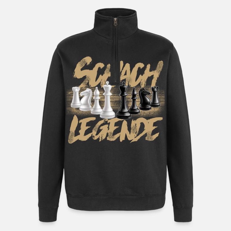Schach Legende - Quarter-Zip-Sweatshirt - Schwarz