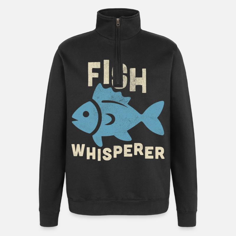 fish whisperer - Quarter-Zip-Sweatshirt - Schwarz